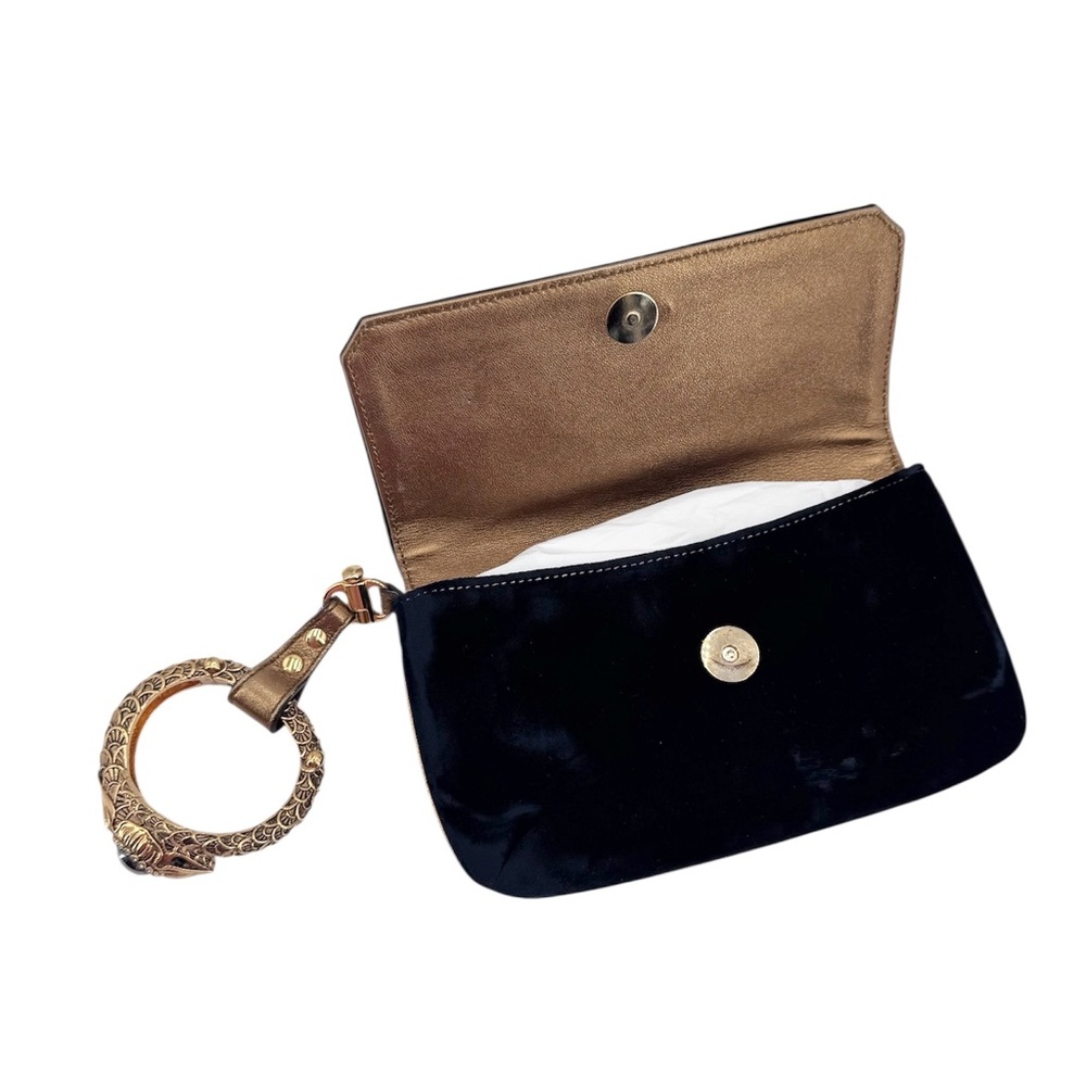 Roberto Cavalli Black Velvet Serpent Bracelet Clutch - Picture 7 of 13
